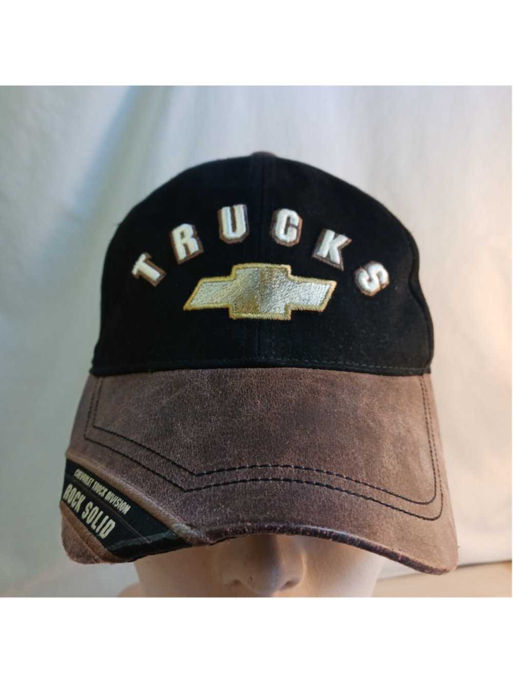 Chevy Trucks Black Brown Hat Suede Rim Rock Solid GM baseball Cap Hook And Loop